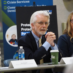 MEJI Michael Daeschlein speaks on a panel of health advocate